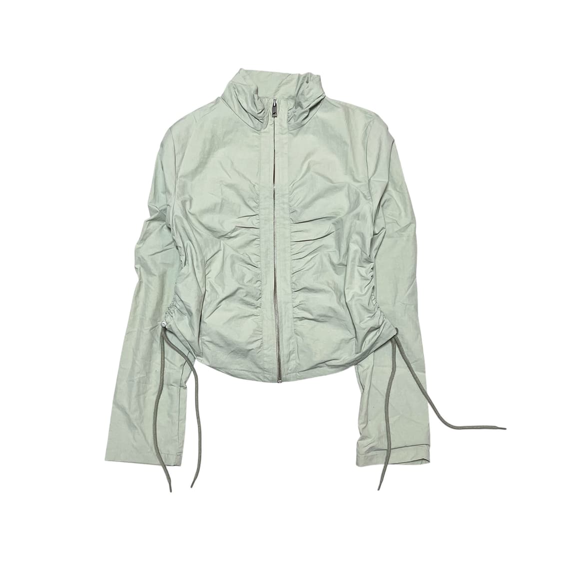 Nylon Cropped Shirring Track Jacket_Mint 상품이미지1