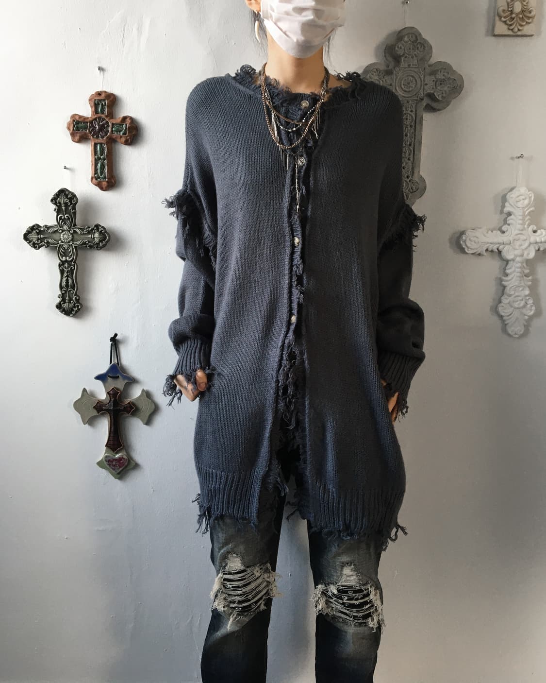 Fringe loose fit knit 상품이미지1