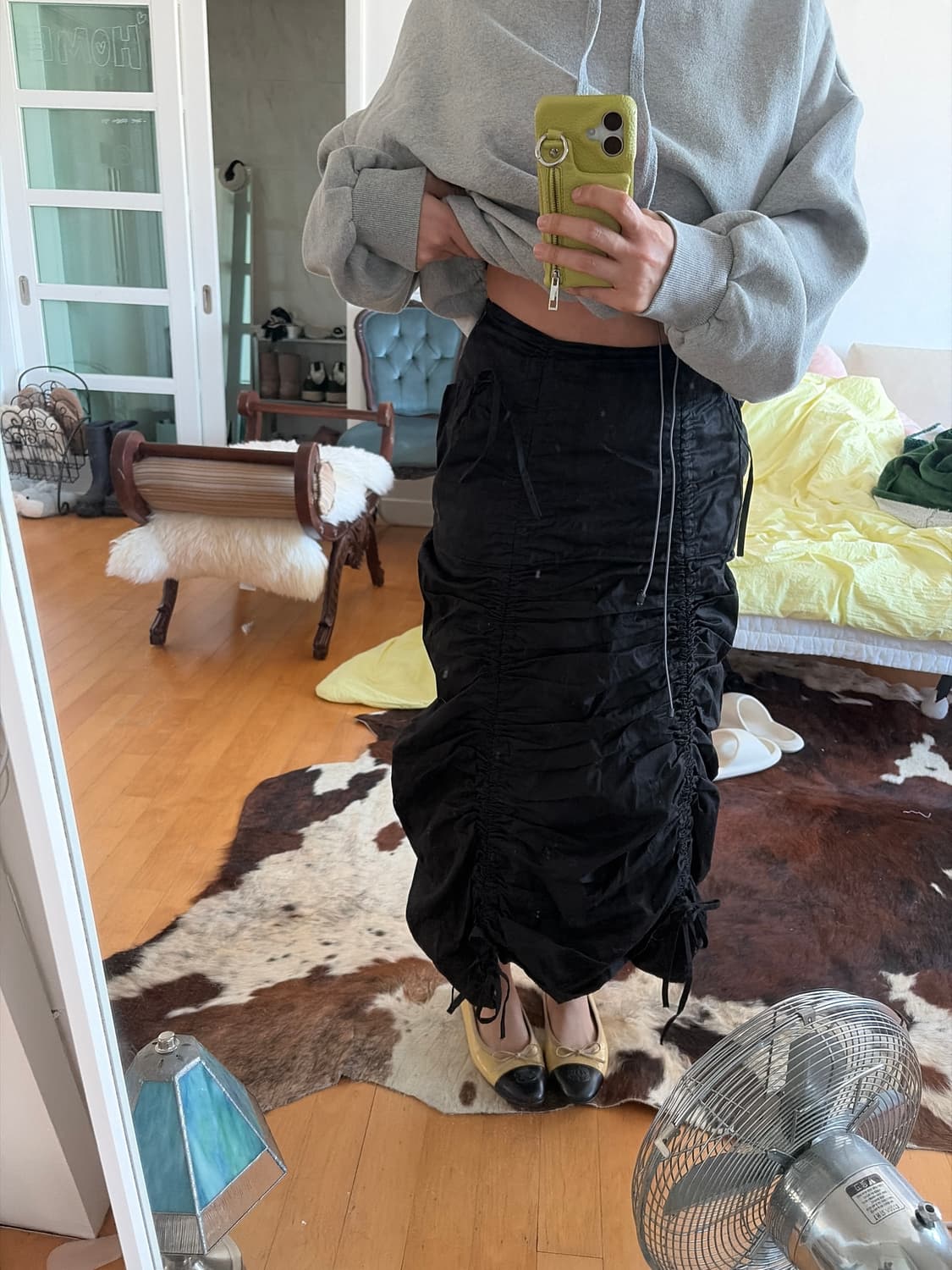 코튼 셔링 롱스커트 상품이미지5