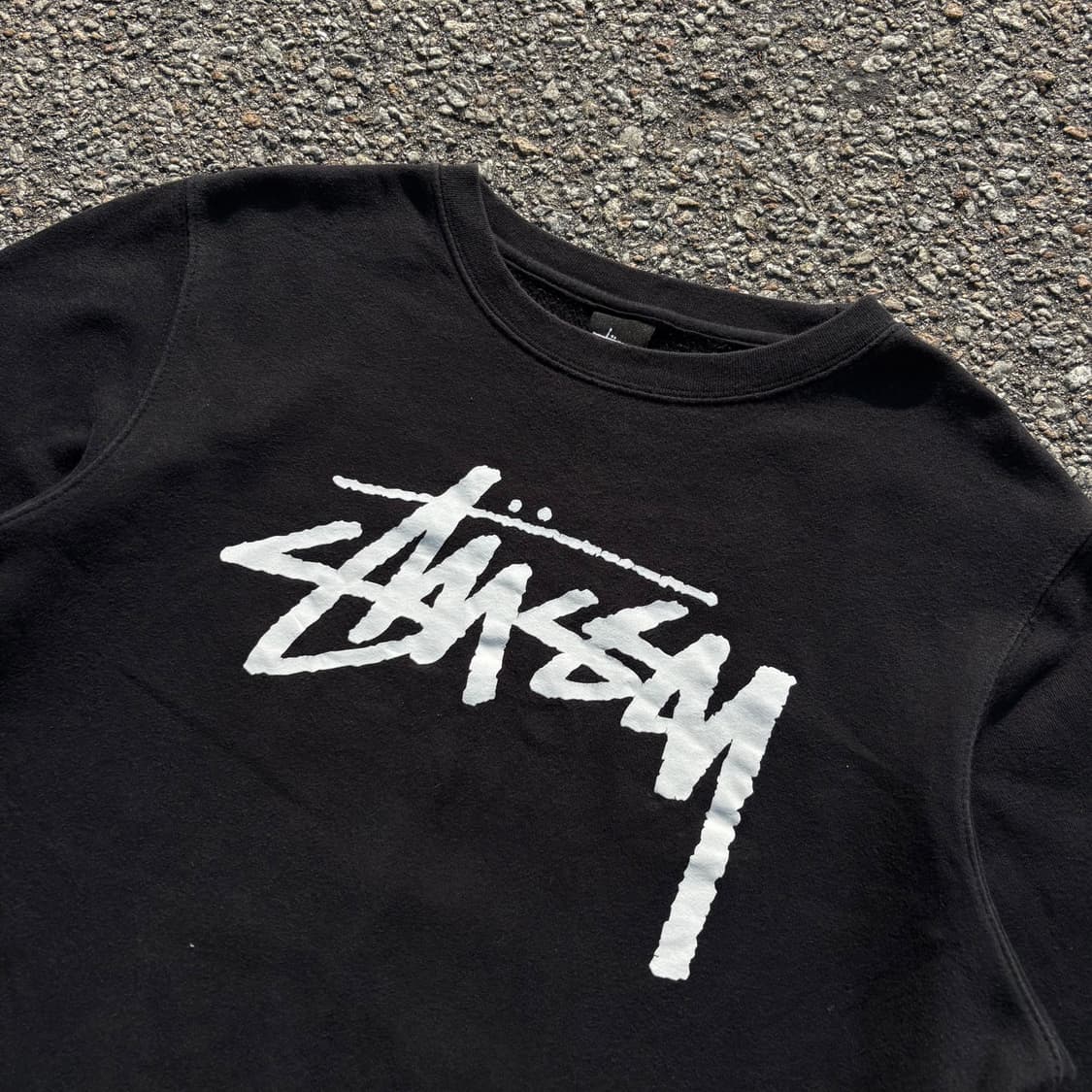 STUSSY 스투시 스탁로고 블랙 스웻 셔츠 상품이미지3