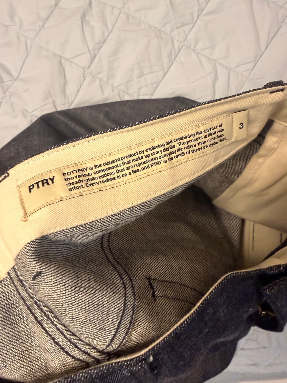 포터리 ONE WASHED WIDE DENIM INDIGO 3사이즈 상품이미지2