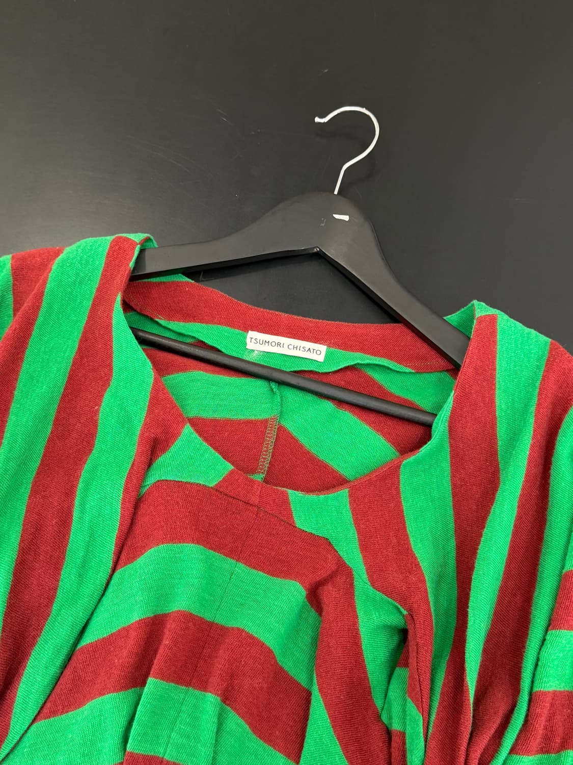TSUMORI CHISATO 그린 와인 스트라이프 롱슬리브 상품이미지6