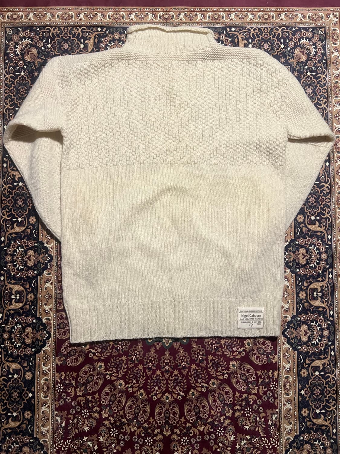 Nigel Cabourn MAIN LINE 케이블 니트 하프넥 상품이미지2