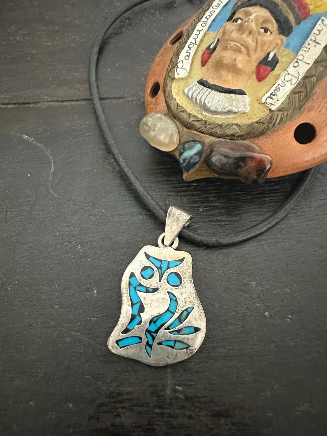 Turquoise owl 925silver neckla 상품이미지1
