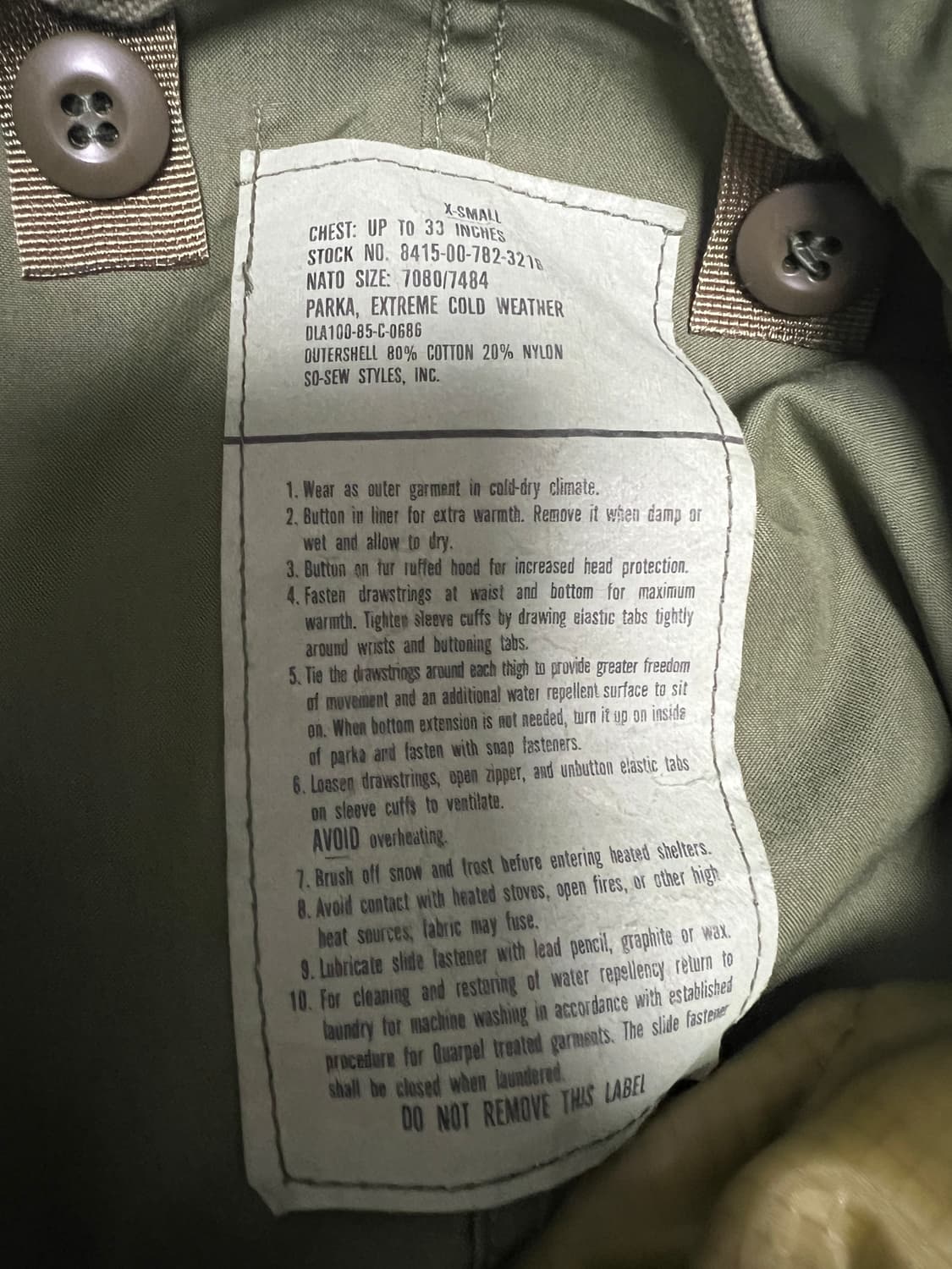 [XS] 미군 오리지널 M65 피쉬테일 개파카 상품이미지9