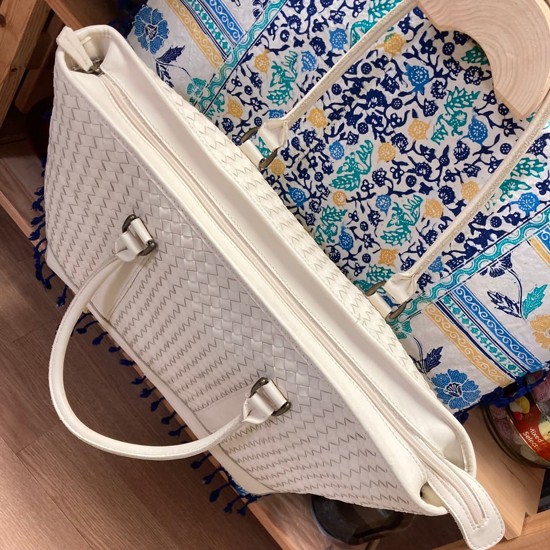 (os) 엘엘빈 우븐레더 토트백 아이보리 상품이미지6