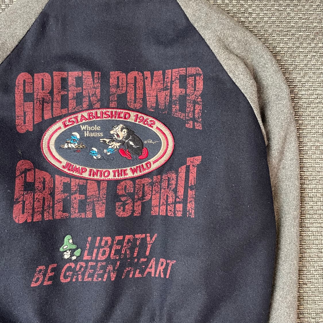 홀하우스 올드스쿨 디즈니 스머프 바시티 자켓 S 상품이미지5