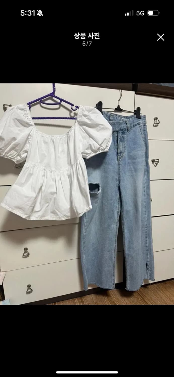 트임 연청 와이드팬츠 상품이미지5