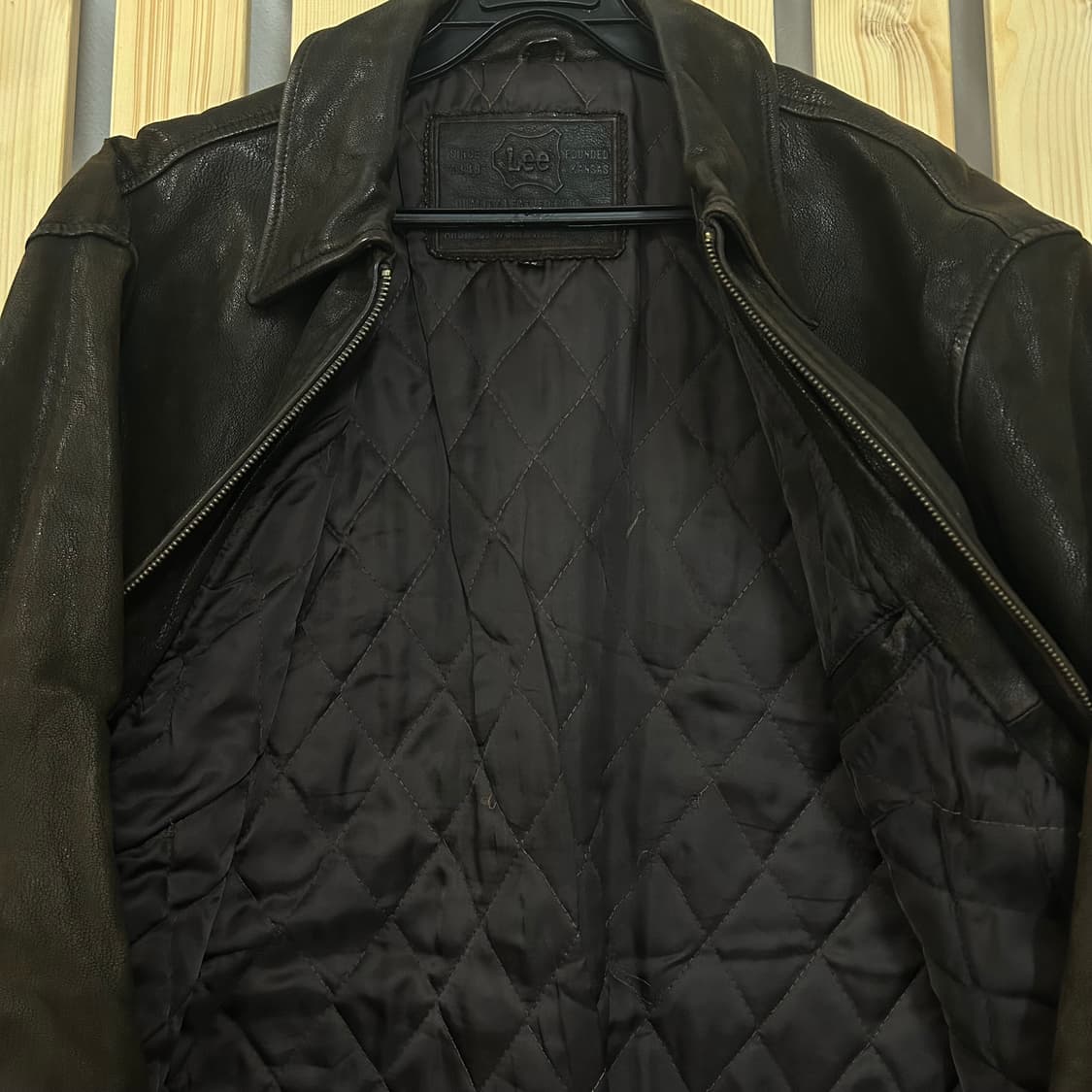 (L) 90s 쌍방울 Lee 리 가죽 자켓 브라운 상품이미지8