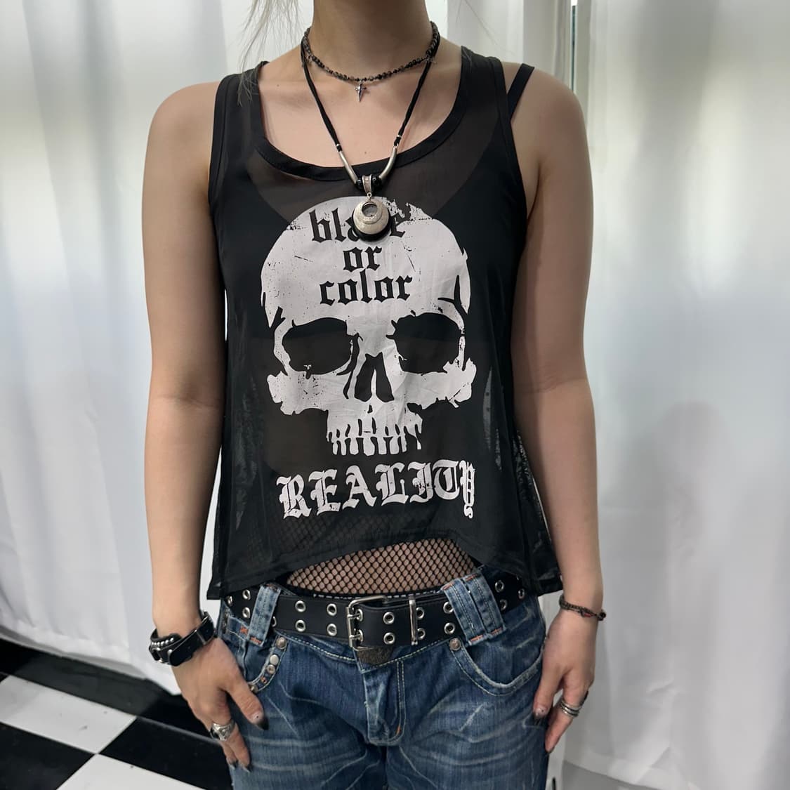 🎸스컬 프린팅 슬리브리스🎸 상품이미지3