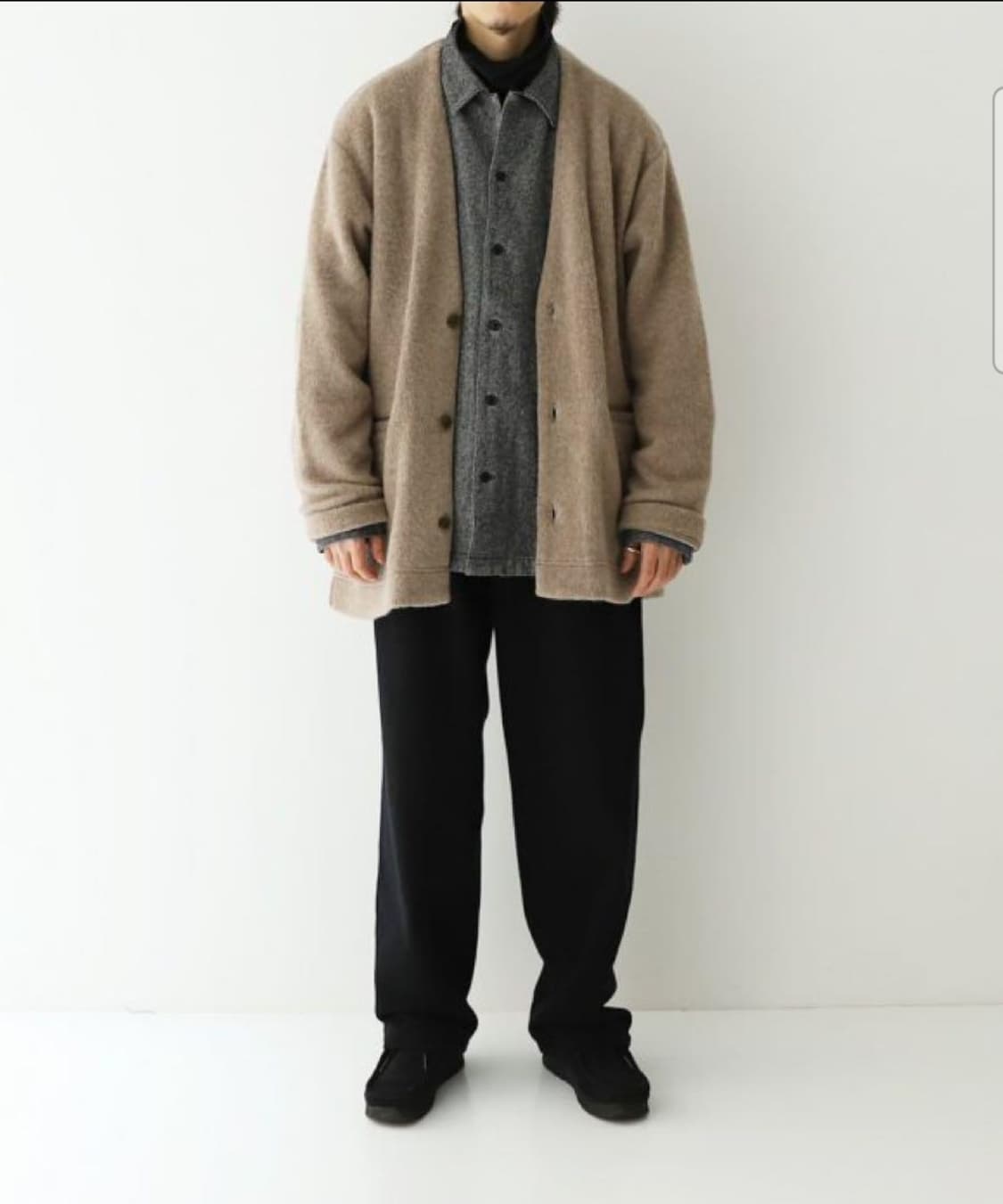 네스트로브컨팩트 울 기모 오버 가디건 상품이미지2