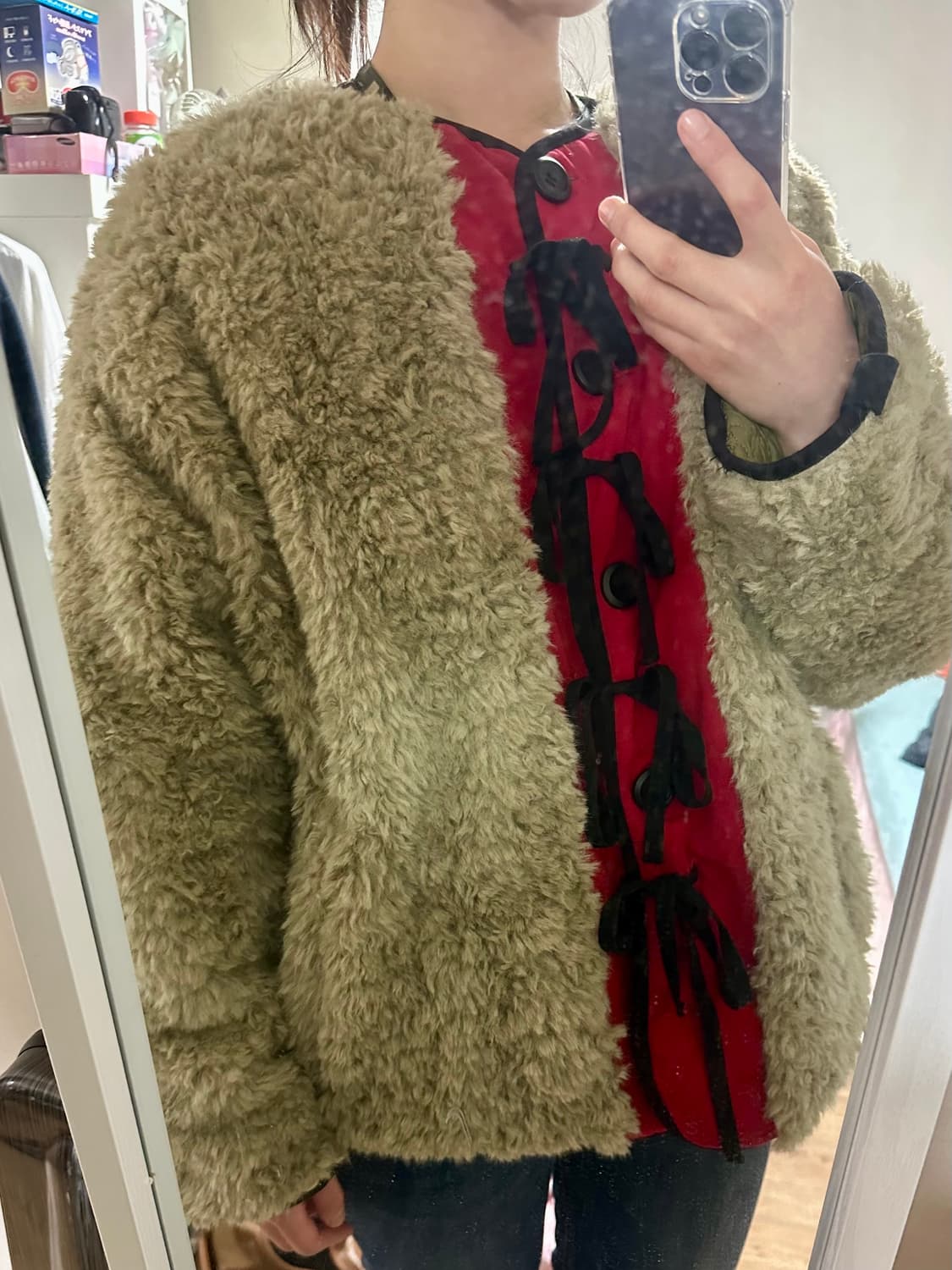 파르티멘토 리버시블 퀼팅 자켓 카키 (단종/정가13만원대) 상품이미지9