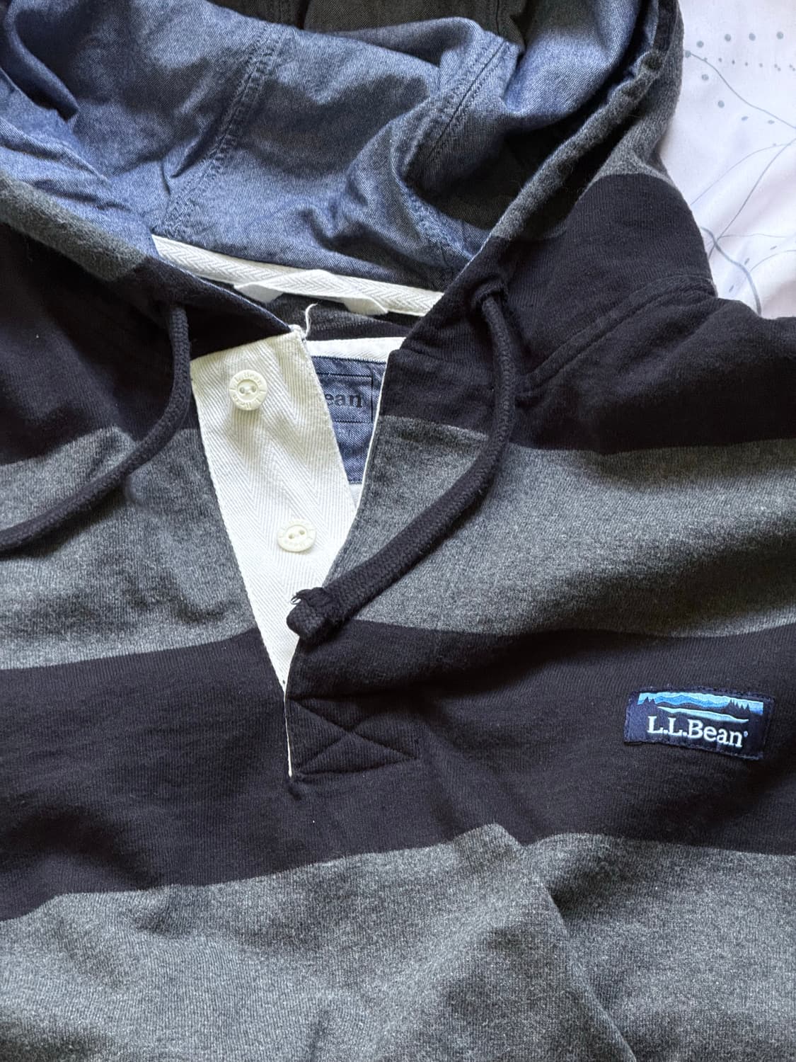 엘엘빈 스트라이프 럭비 후드 상품이미지3