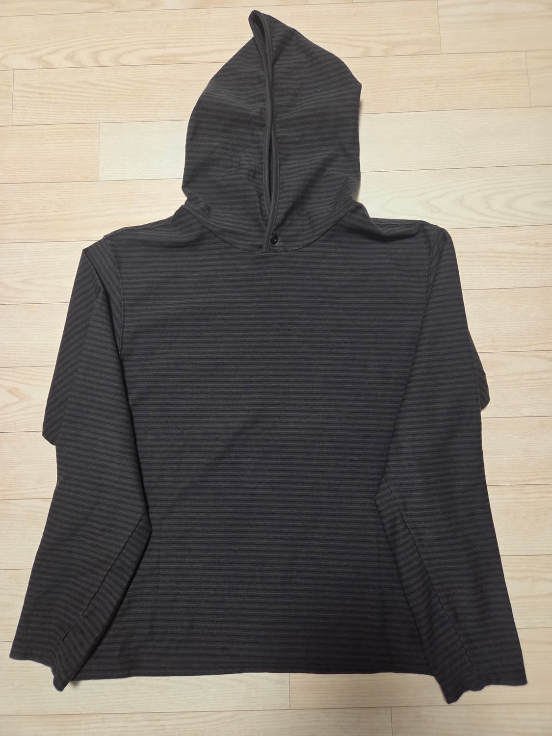 후브스 멀티 스트라이프 후드 롱슬리브 [차콜블랙] XL 상품이미지2