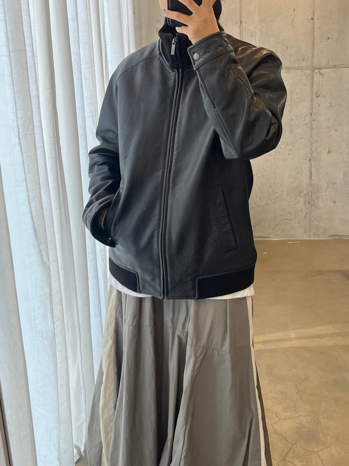 cow leather 소가죽 자켓 블랙 상품이미지3