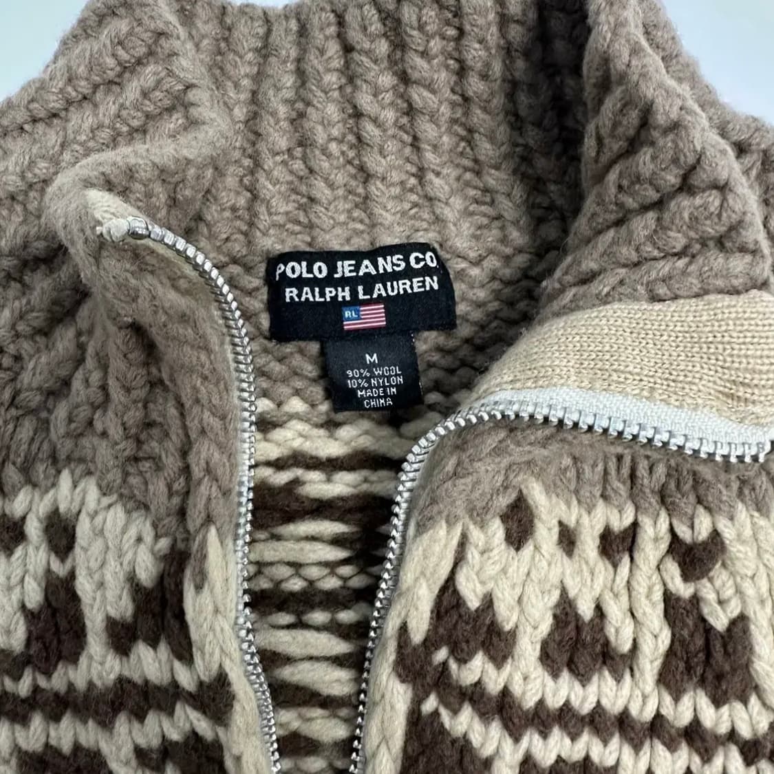 폴로 랄프로렌 코위찬 성조기 스웨터 니트 집업 m 상품이미지3