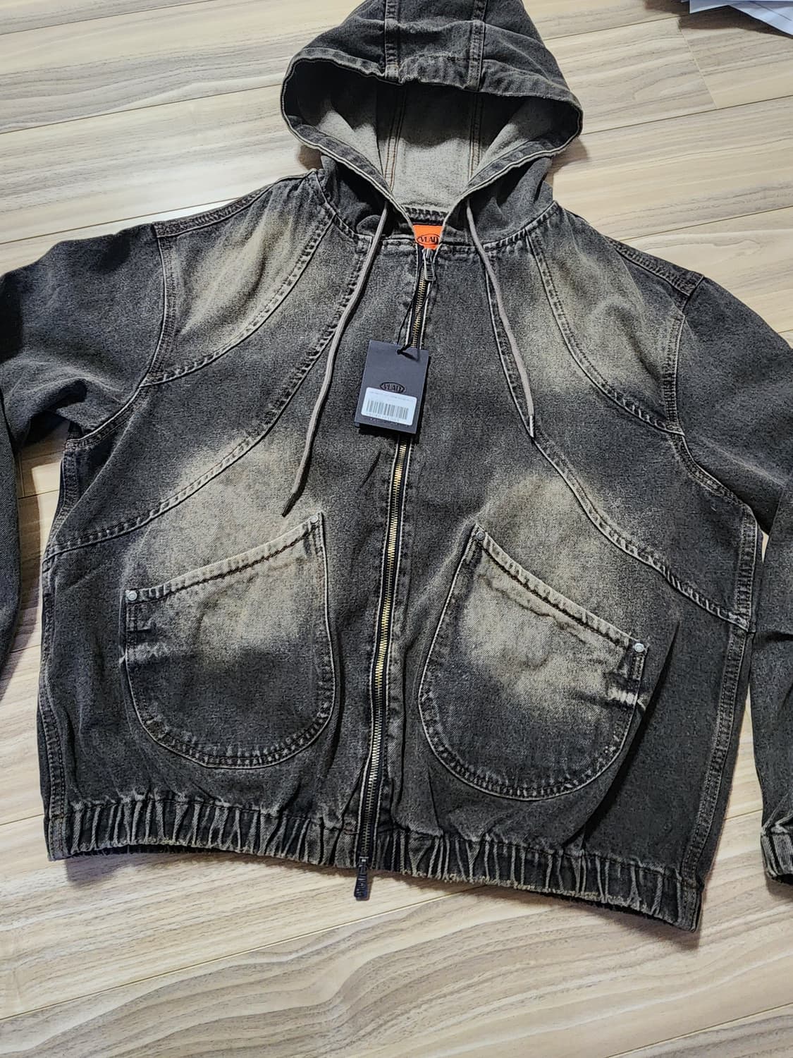 디미트리블랙워시슬래쉬데님후드자켓점퍼 상품이미지1