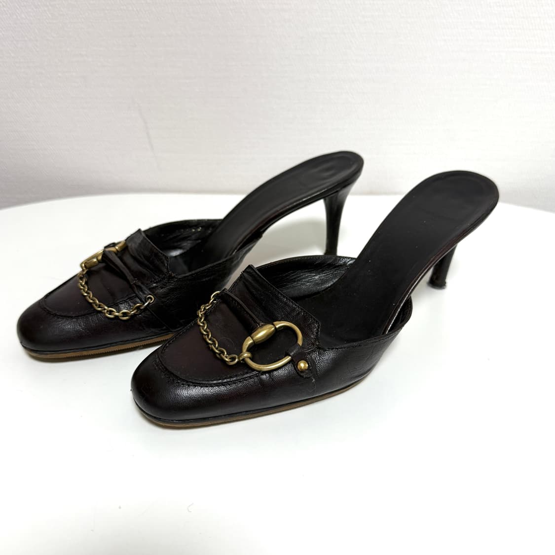 구찌 레더 체인 뮬 ⚡️희귀 y2k 빈티지 상품이미지2