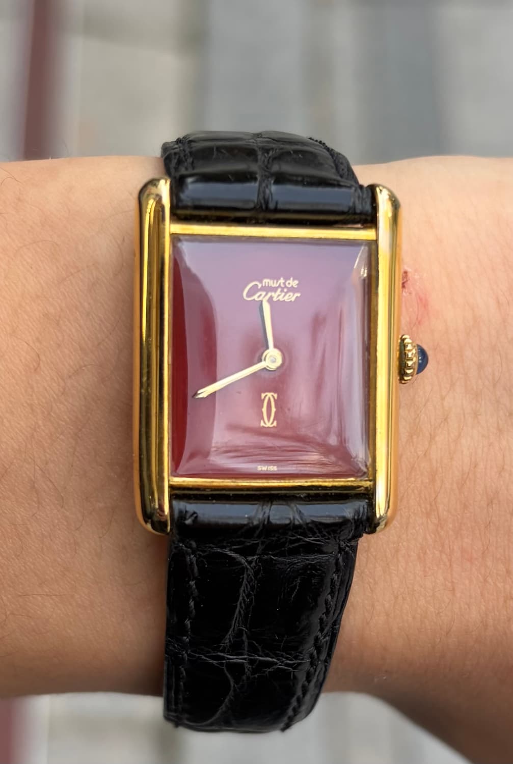 빈티지 머스트 드 까르띠에 탱크 버메일 버건디 상품이미지1