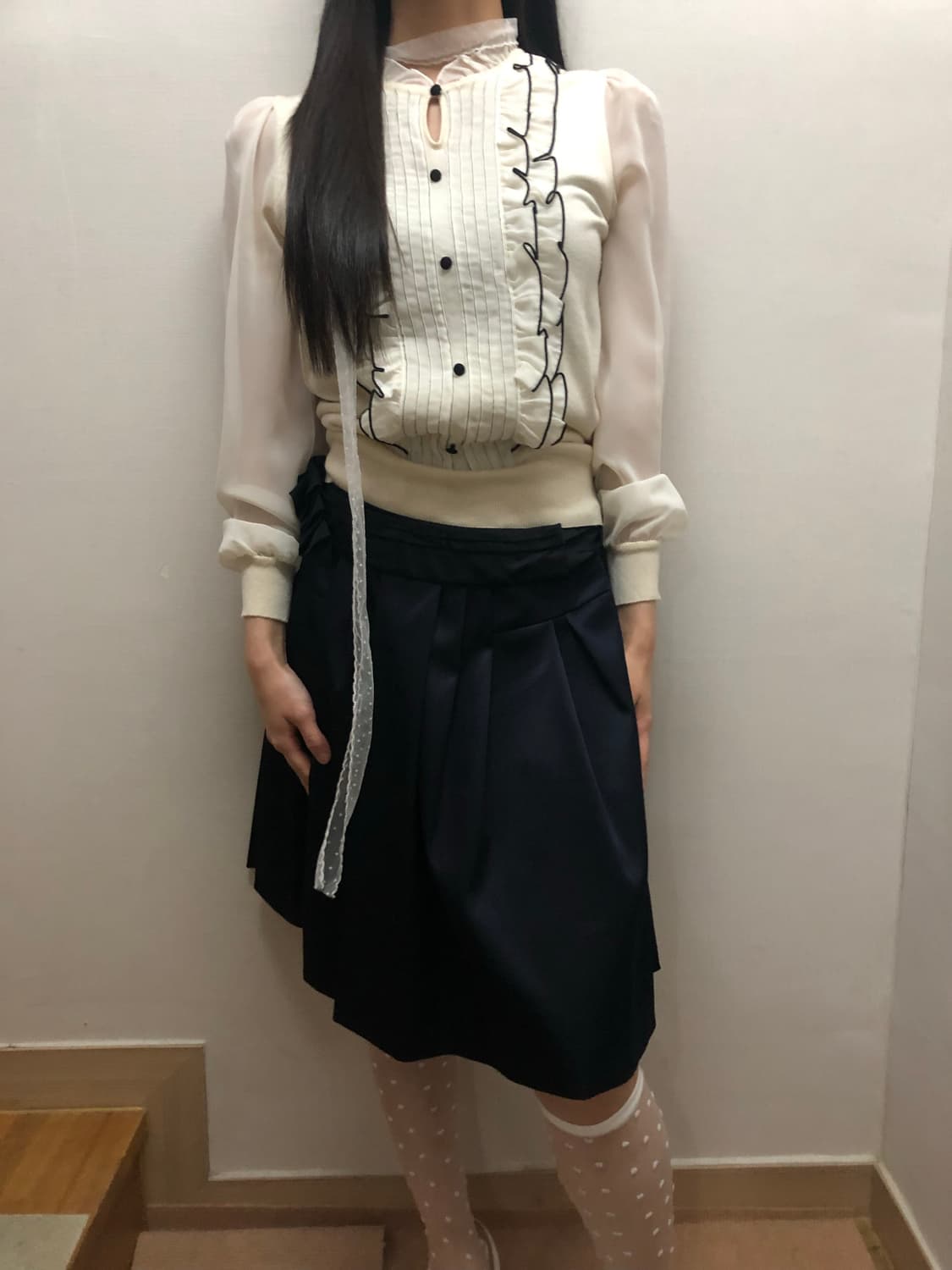 빈티지 화이트 프릴 블라우스 상품이미지6