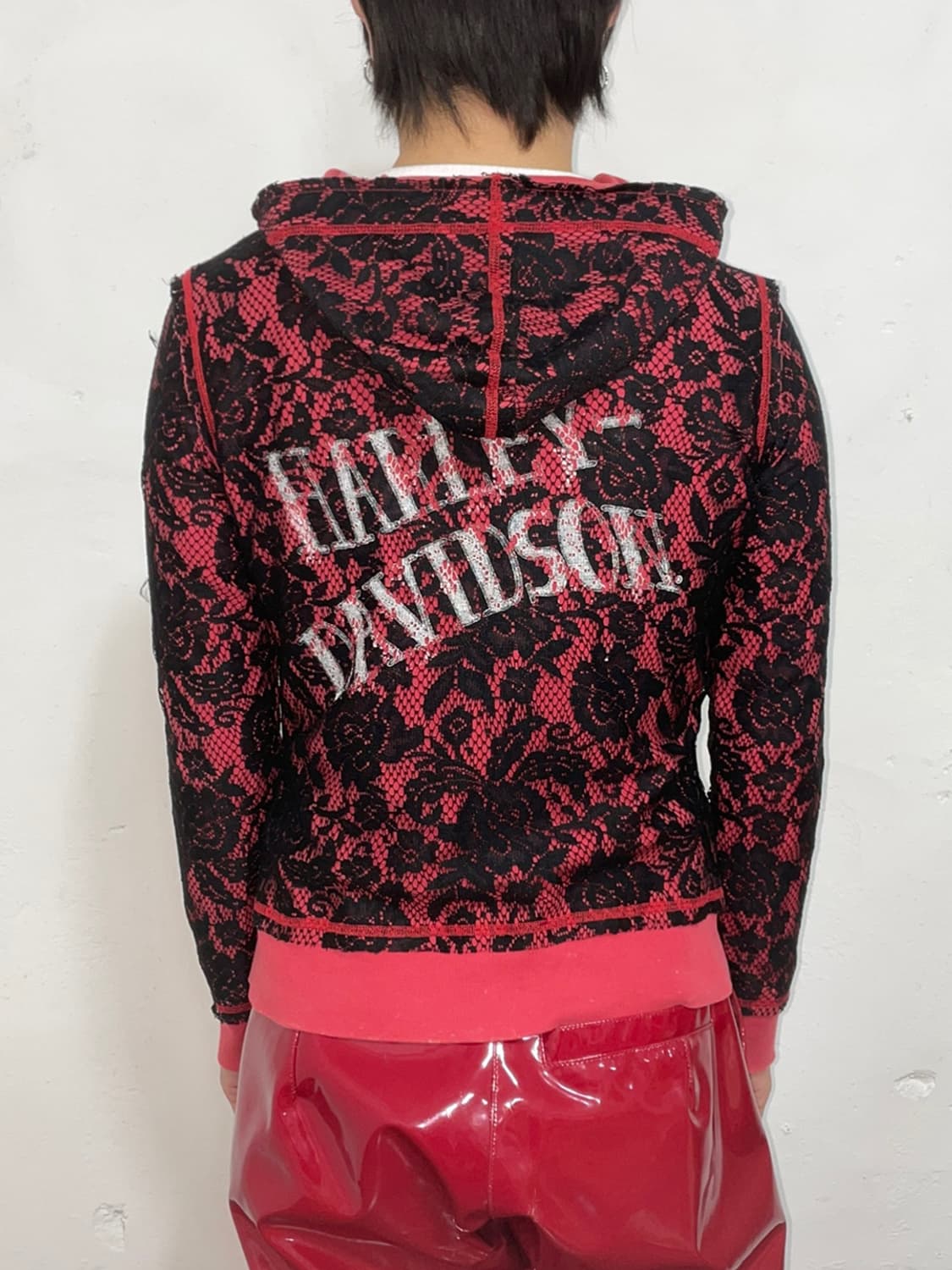 Rose see-through hooded zip-up 상품이미지4