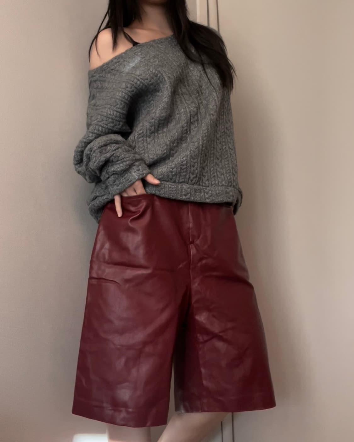 CECIL MCBEE dolman sleeve grey knit 상품이미지2