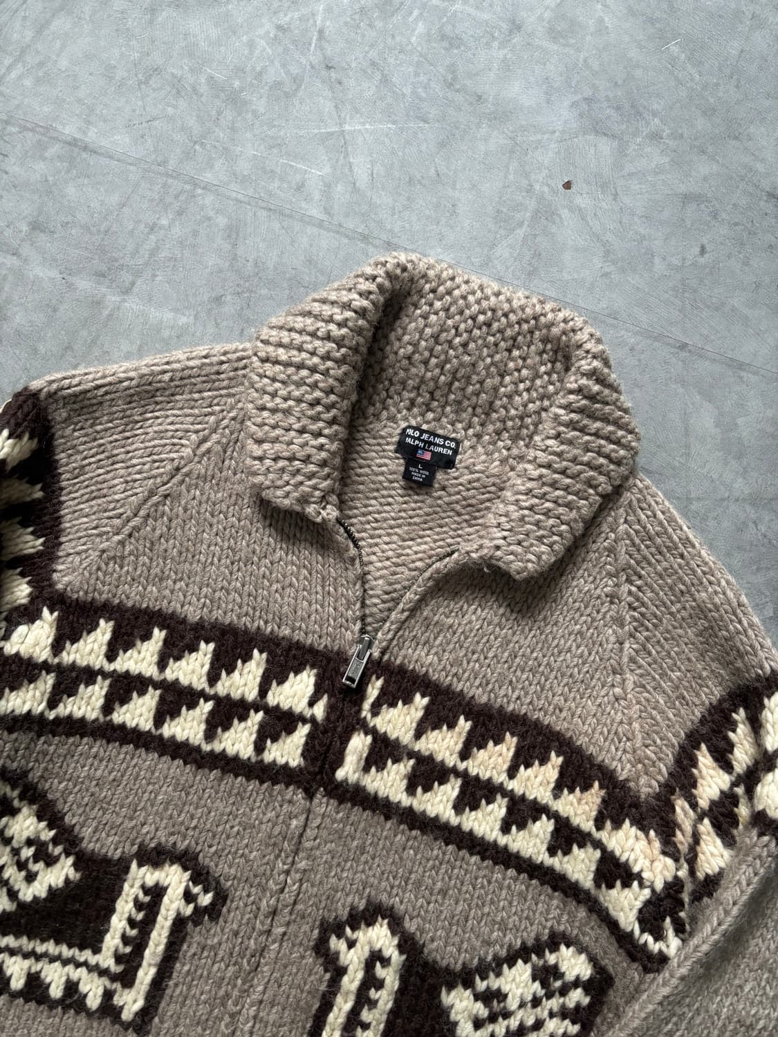 Polo 폴로 진스 헤비 울 코위찬 니트 집업  상품이미지6
