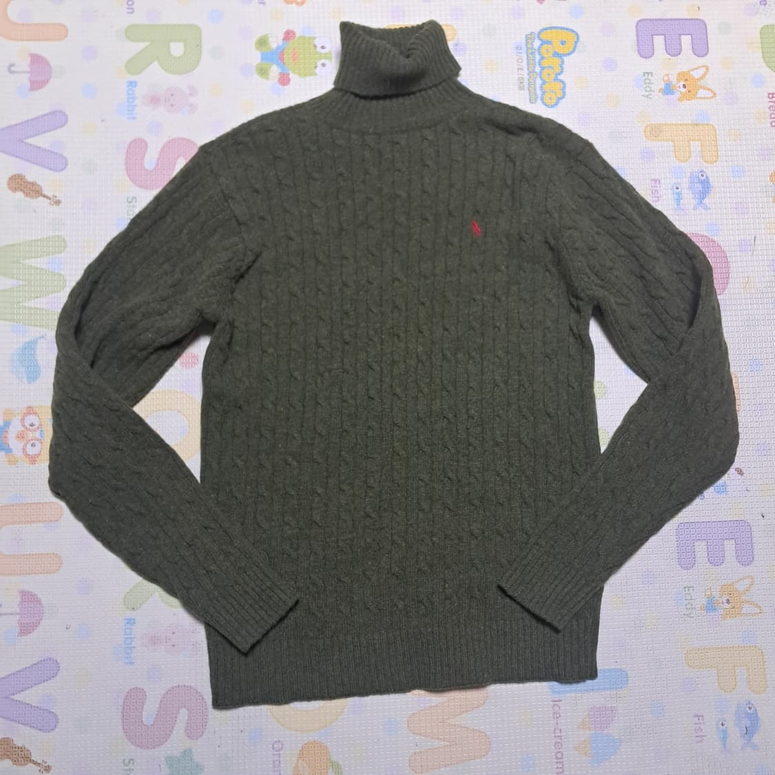 폴로 랄프로렌 남성 꽈배기 케이블 니트 목폴라 니트 M사이즈 상품이미지4