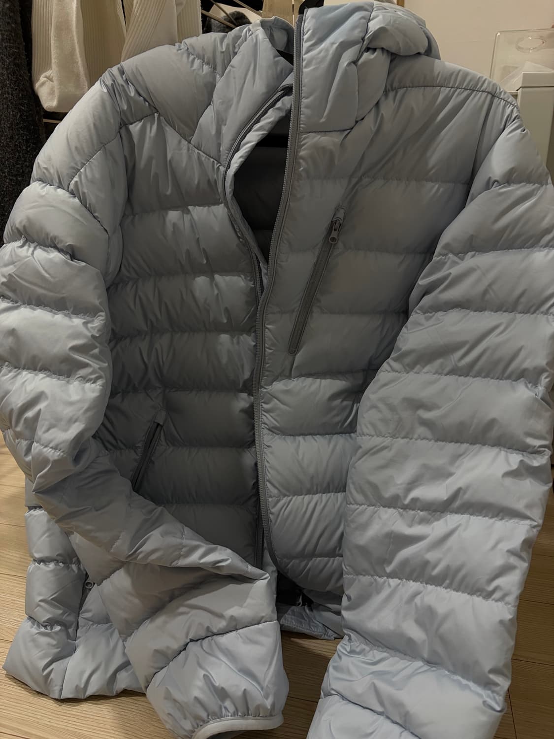 무신사 스탠다드 무탠다드 경량패딩 클라우디블루 상품이미지3