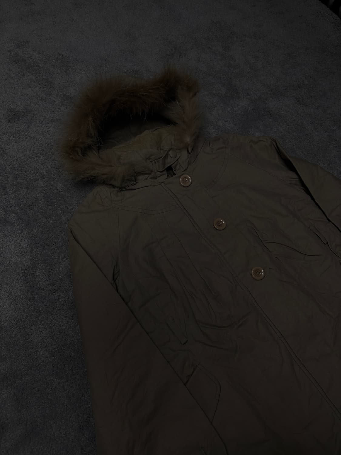 Vintage y2k punk grunge fur hood parka 상품이미지3
