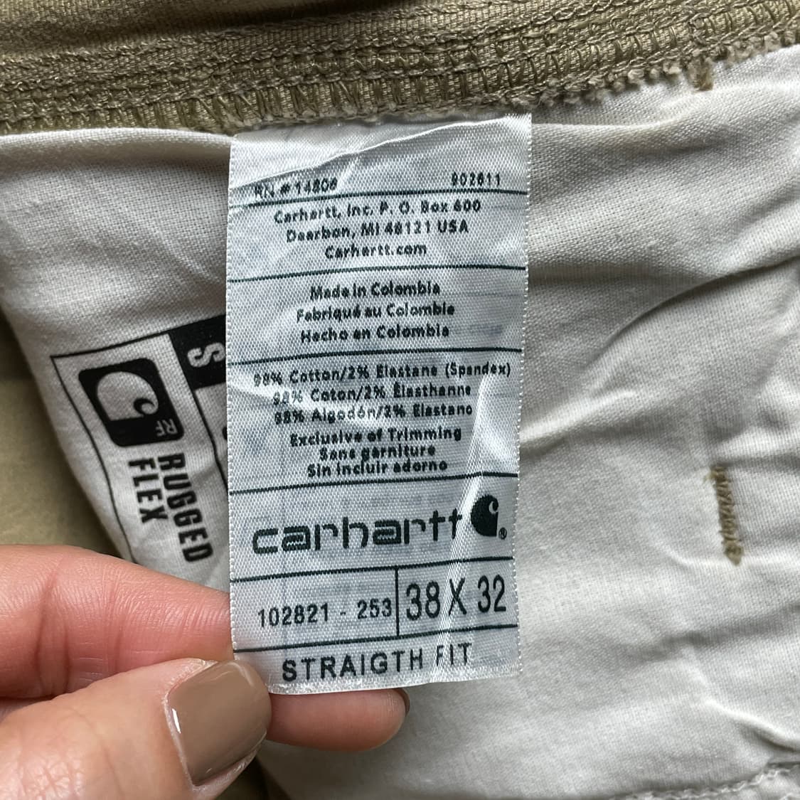 CARHARTT 칼하트 빈티지 베이지 스트레이트핏 워크 팬츠 A00837 상품이미지10
