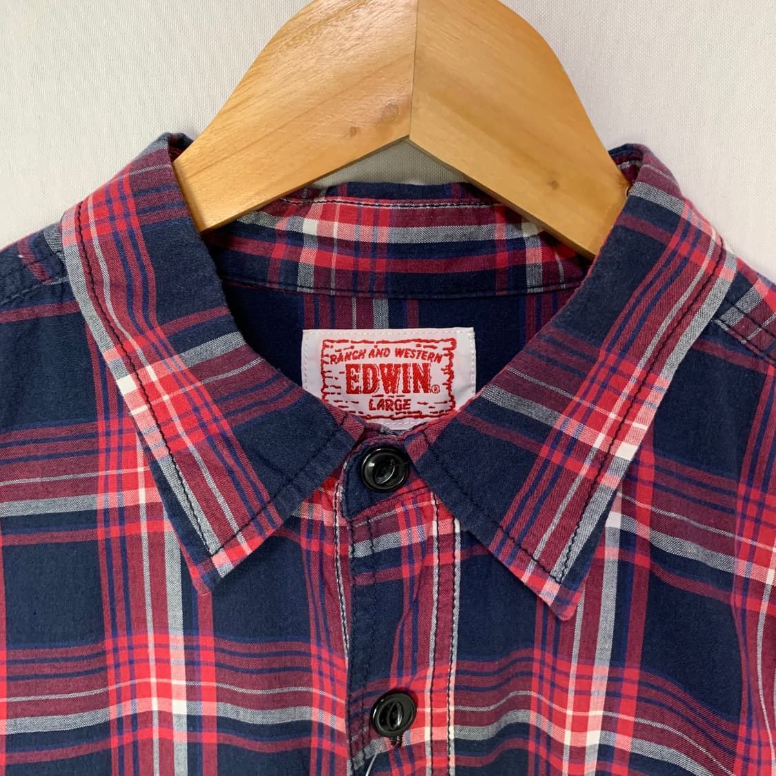 EDWIN 에드윈 00s 투포켓 슬림 체크남방 긴팔 셔츠 너드룩 코르티스 상품이미지3