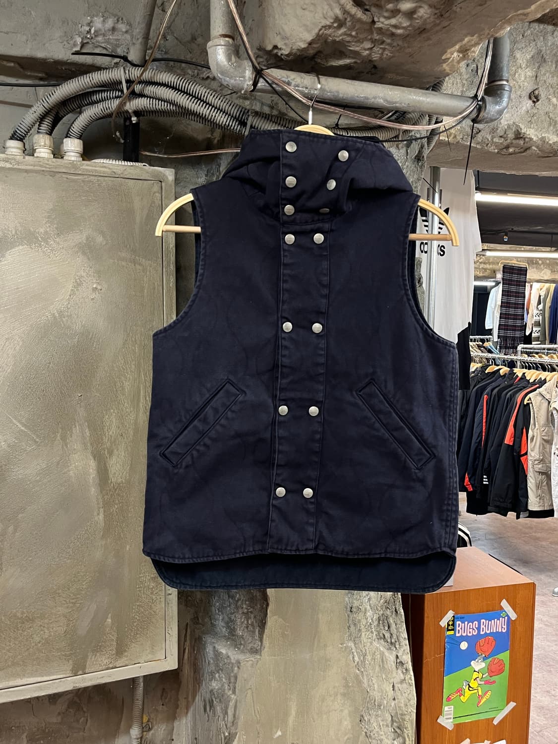 사사프라스 버튼 후드 베스트 네이비 S #csz1889 상품이미지1