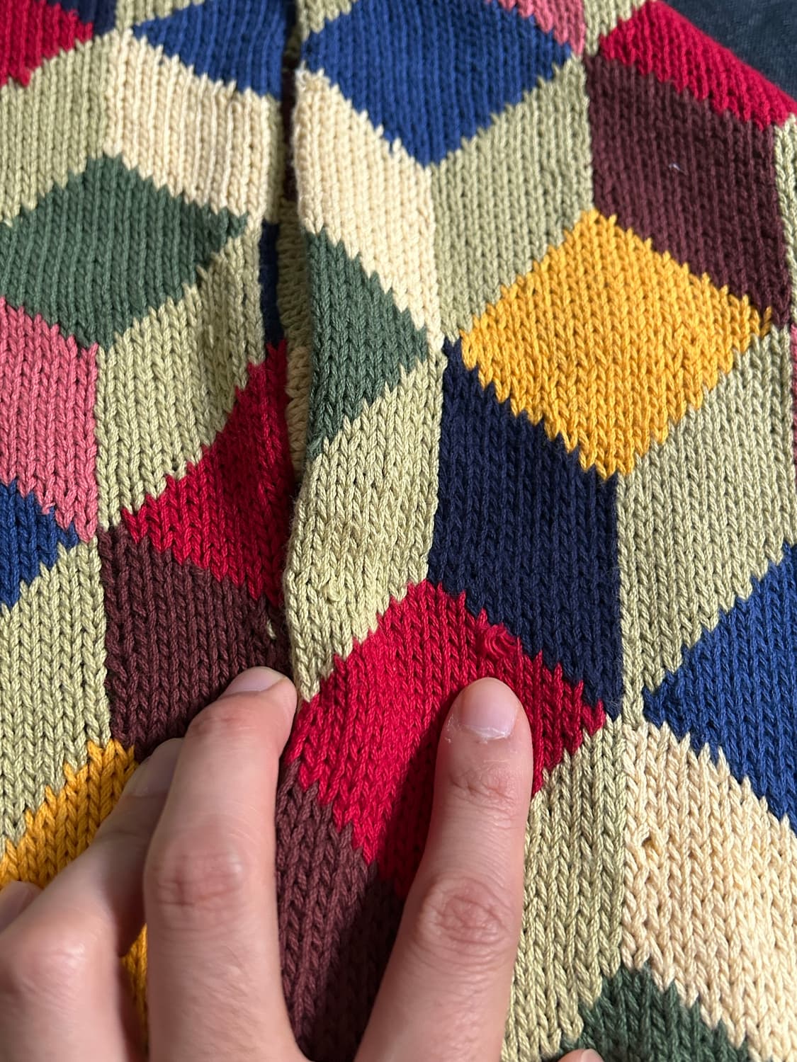 8~90s 빈티지 3D 큐브 패턴 니트 상품이미지7