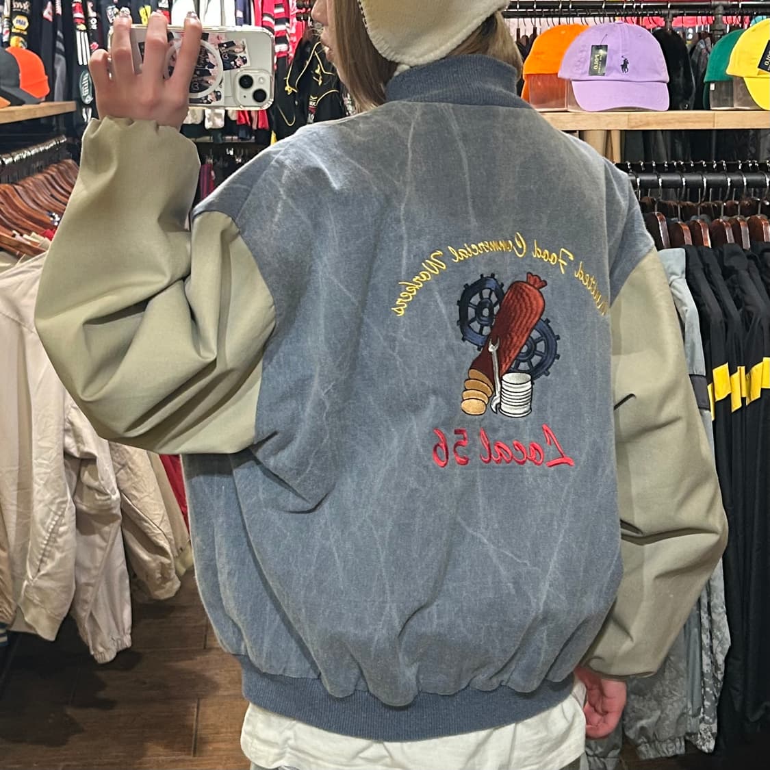 [HI] VTG 데님 바시티 자켓 세이지블루 상품이미지5