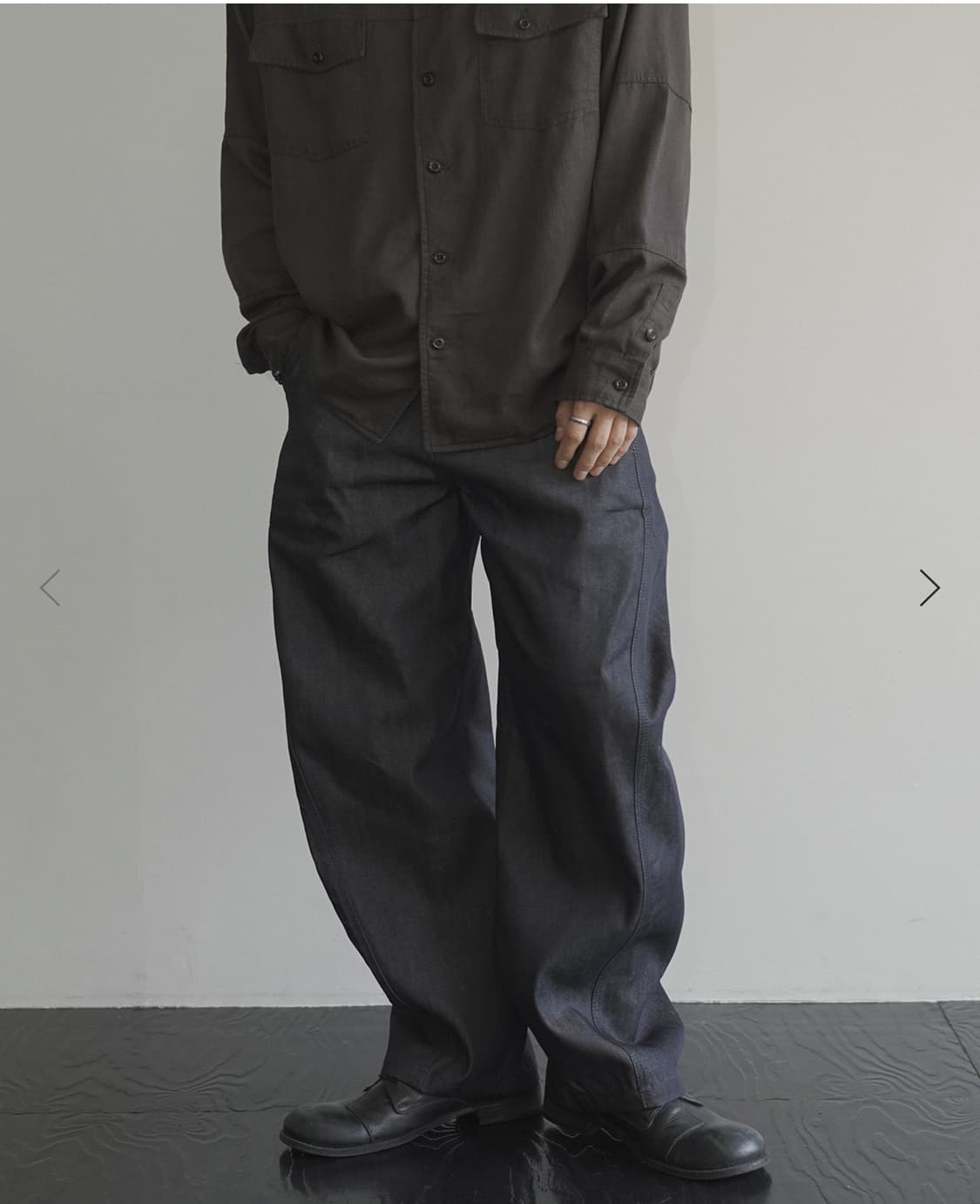 시도(SIIIIDO) 커브드 데님 팬츠 인디고 블루 상품이미지7
