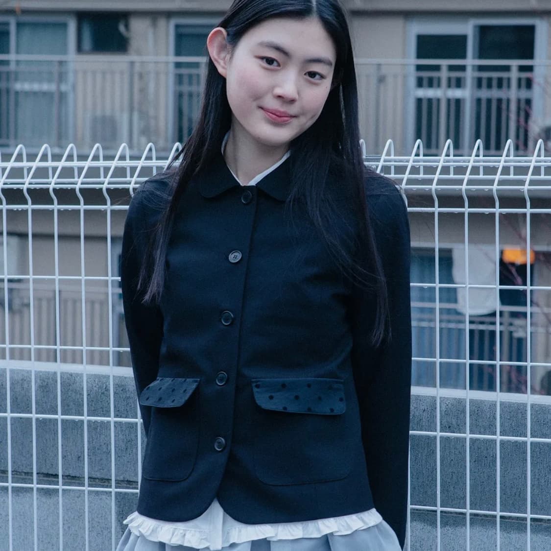 도트자켓 dot round collar jacket 블랙 상품이미지3