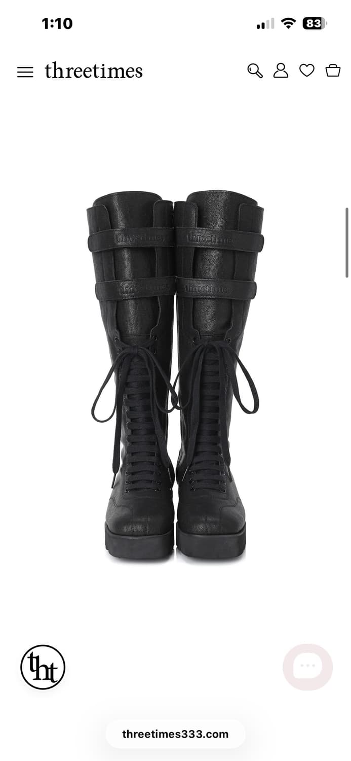 쓰리타임즈 motor lace up boots  상품이미지1