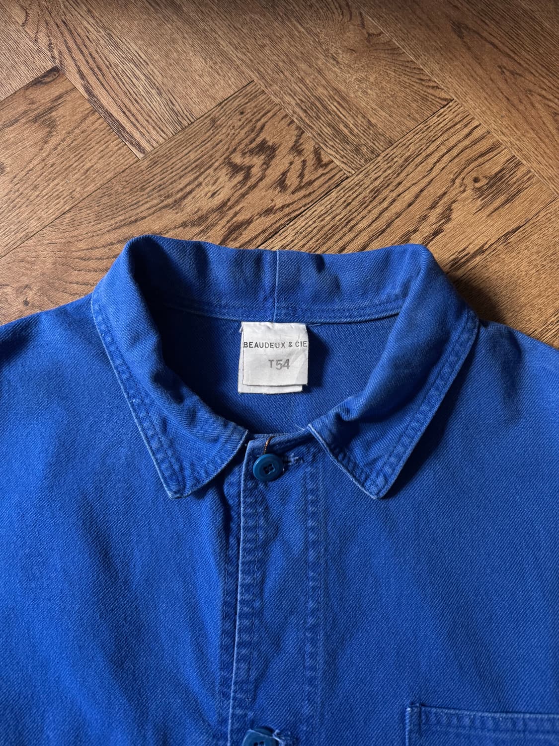 [XL]90's 빈티지 잉크블루 프렌치 워크자켓 상품이미지2