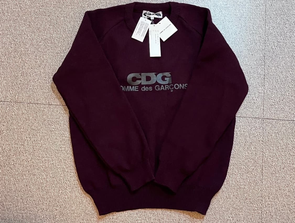 새상품 꼼데가르송 CDG 니트 버건디 xl 상품이미지1