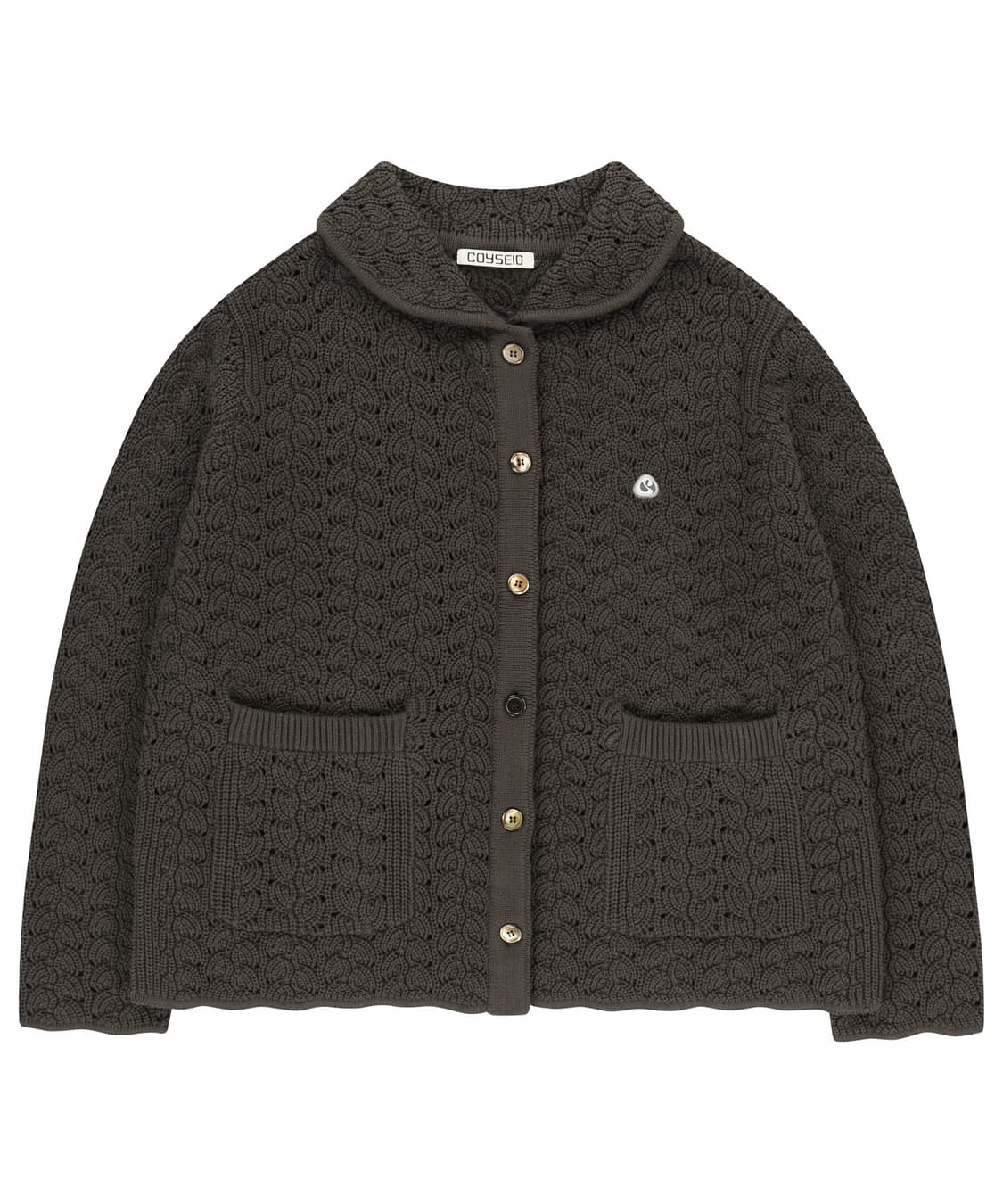 코이세이오 WAVE KNIT CARDIGAN DARK BROWN 상품이미지1
