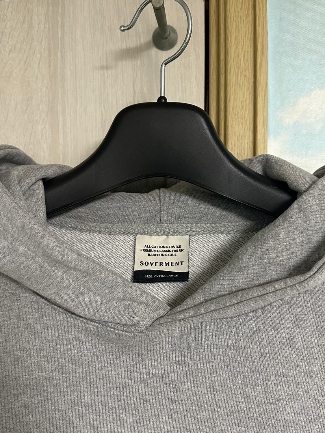 (XL) 소버먼트 780G 솔리드 크롭 후드-8%멜란지 그레이- 상품이미지3