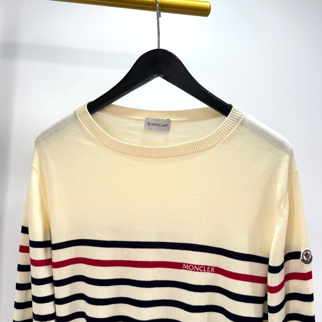 [XL사이즈] 몽클레어 스트라이프 니트 아이보리 상품이미지6