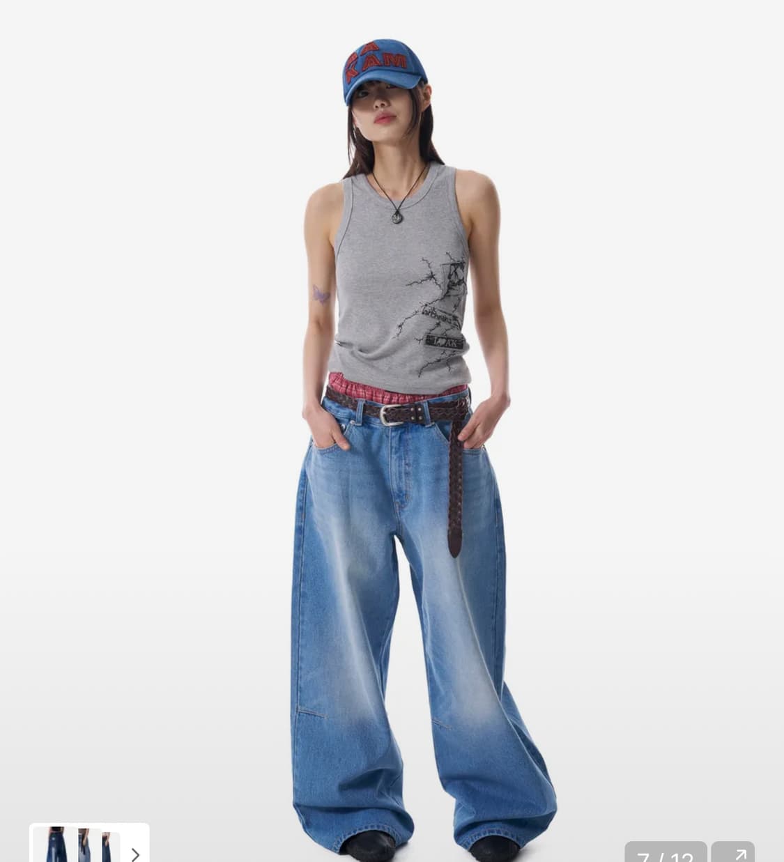 아캄 Embossing Logo Denim Pants (Blue) 상품이미지3