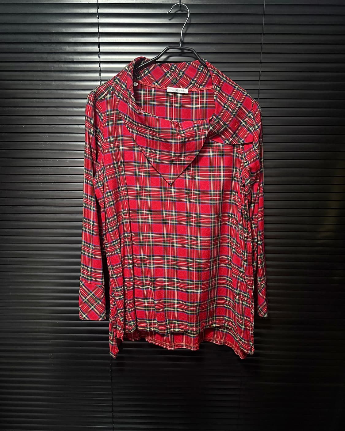 NARACAMICIE 이태리 타탄 체크 케이프 레드 락 고스 펑크 셔츠 상품이미지2