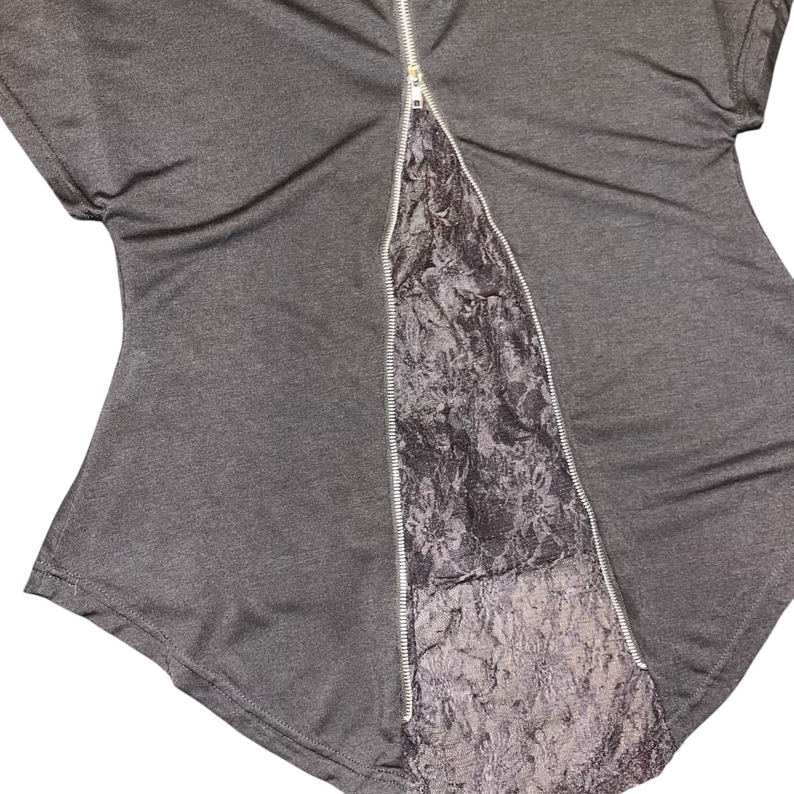 Sky bomber 스카이봄버 해골프린팅 뒷면 시스루 반팔티 갸루y2k 상품이미지6