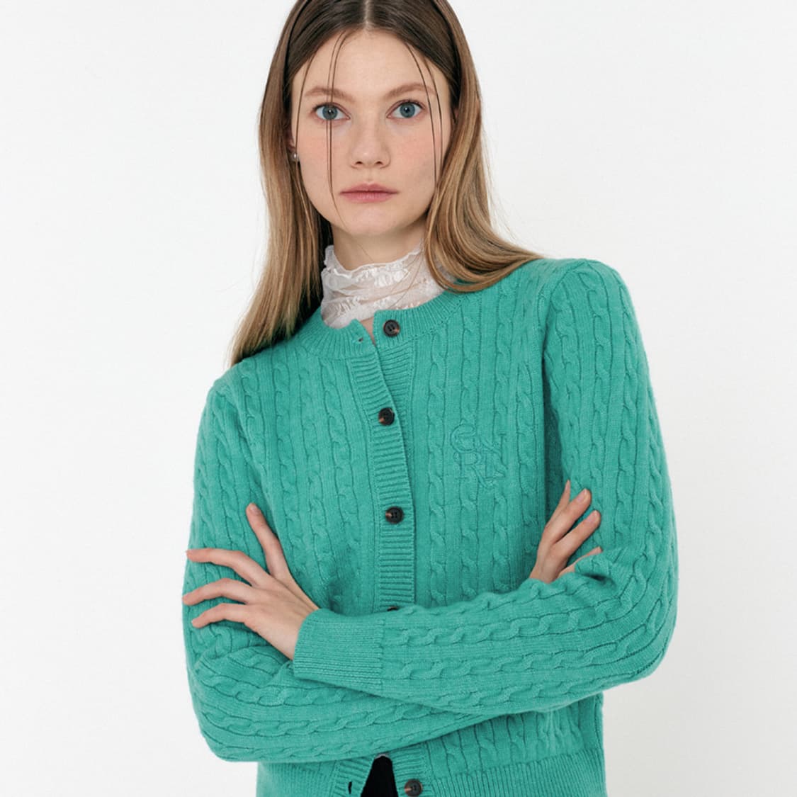 제너럴 아이디어 우먼 걸 케이블 가디건 민트 S  상품이미지2