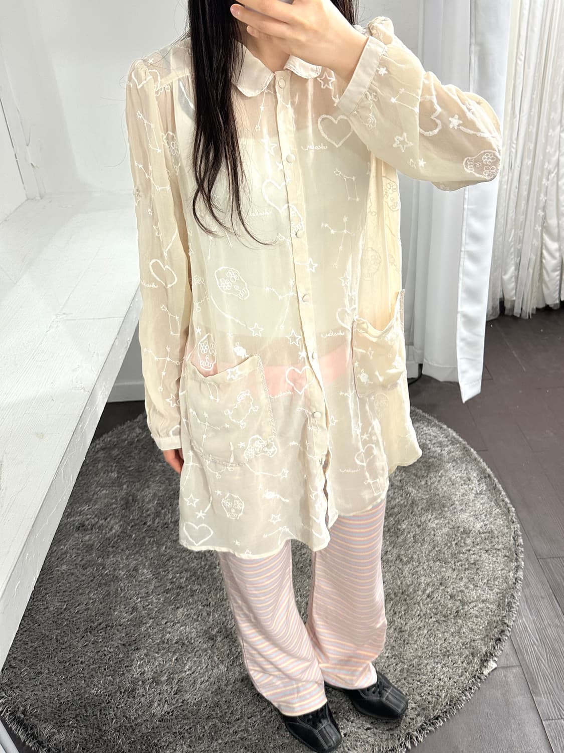 scolar see-through punk shirt 상품이미지2