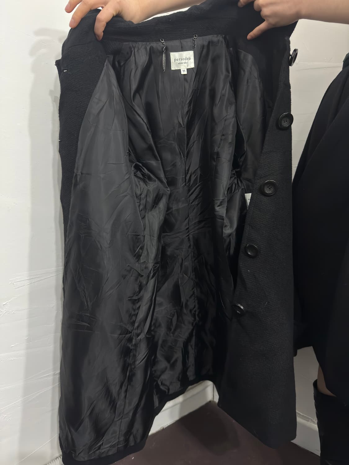 persodea black button coat 상품이미지6