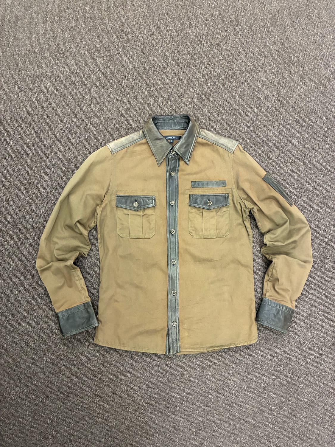 3)Japanese vintage 여성 가죽 디테일 셔츠 상품이미지4